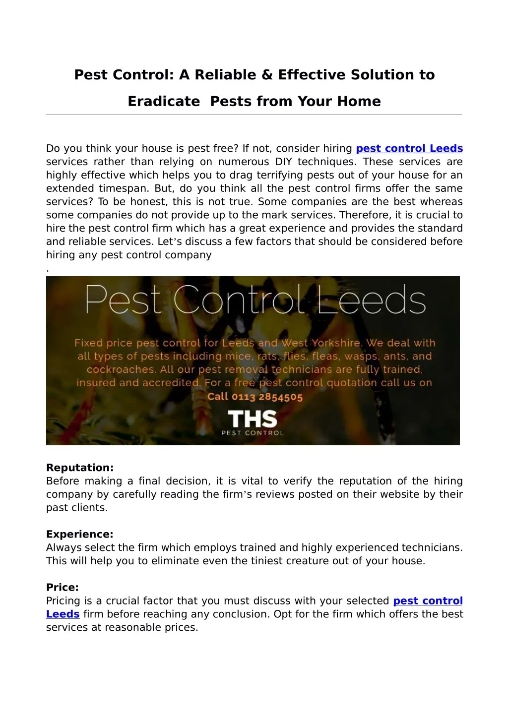 pest control a reliable effective solution to