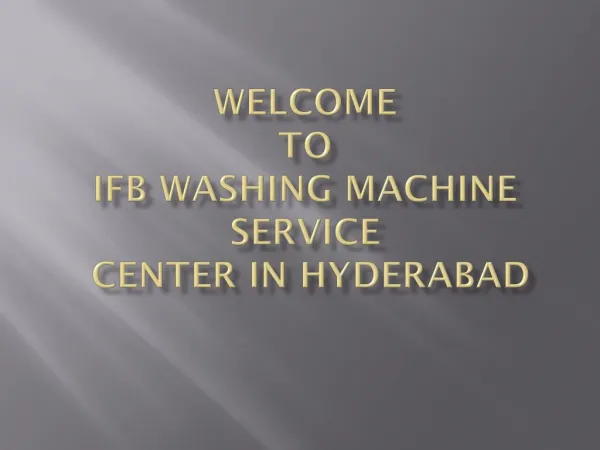 IFB Washing Machine service center in Hyderabad