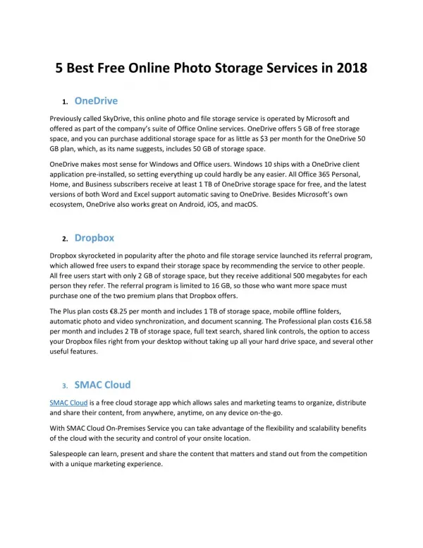 5 Best Free Online Photo Storage Services in 2018
