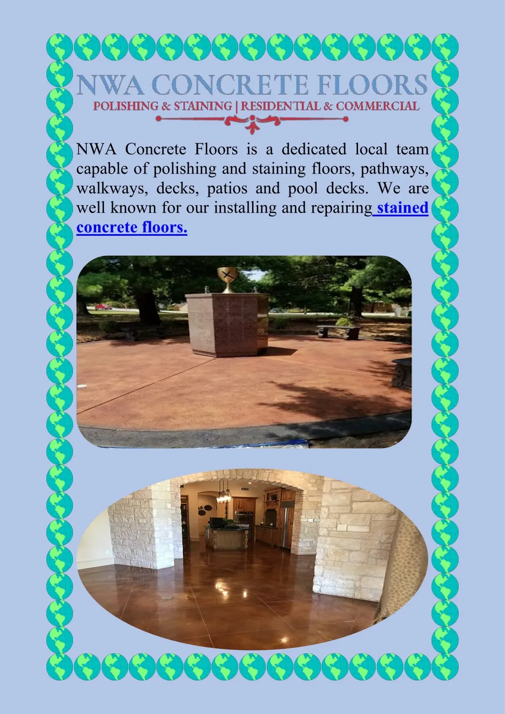 nwa concrete floors is a dedicated local team