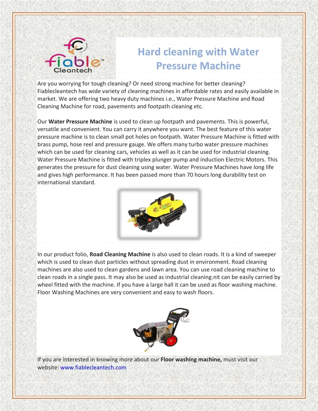 hard cleaning with water pressure machine