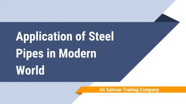 Steel Pipe Suppliers in UAE - Ali Salman Trading Company