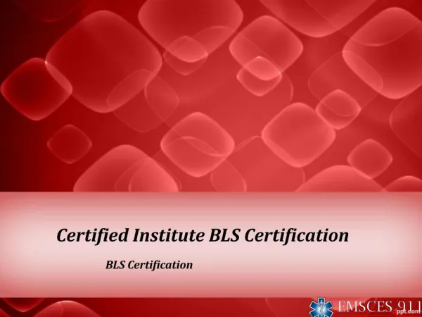 Certified Institute BLS Certification