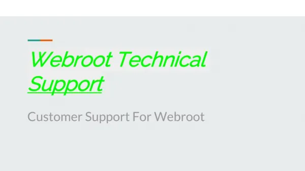 Webroot Technical Support