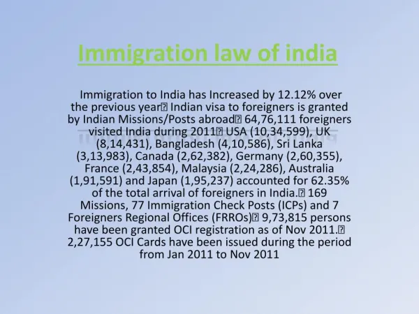 Immigration laws of India