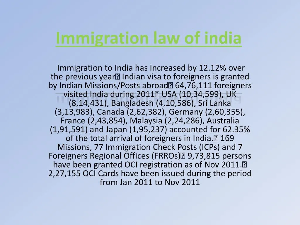 immigration law of india