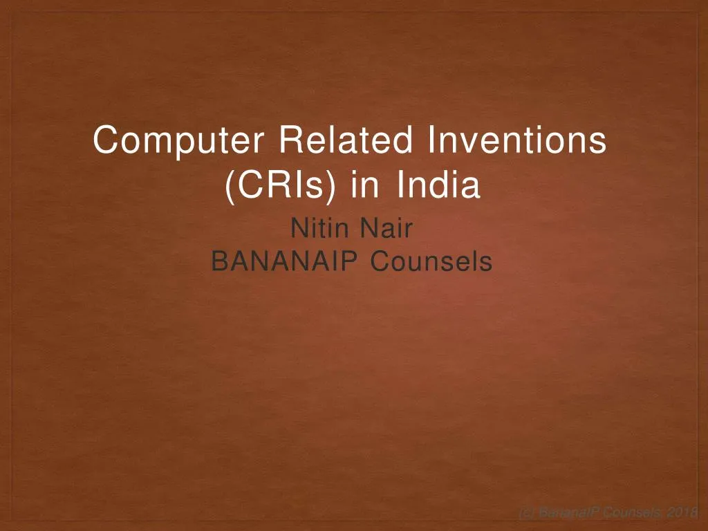 computer related inventions cris in india nitin nair bananaip counsels