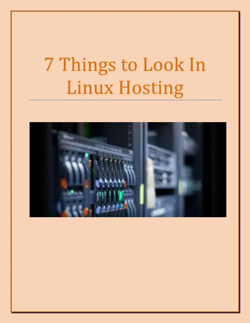 7 things to look in linux hosting