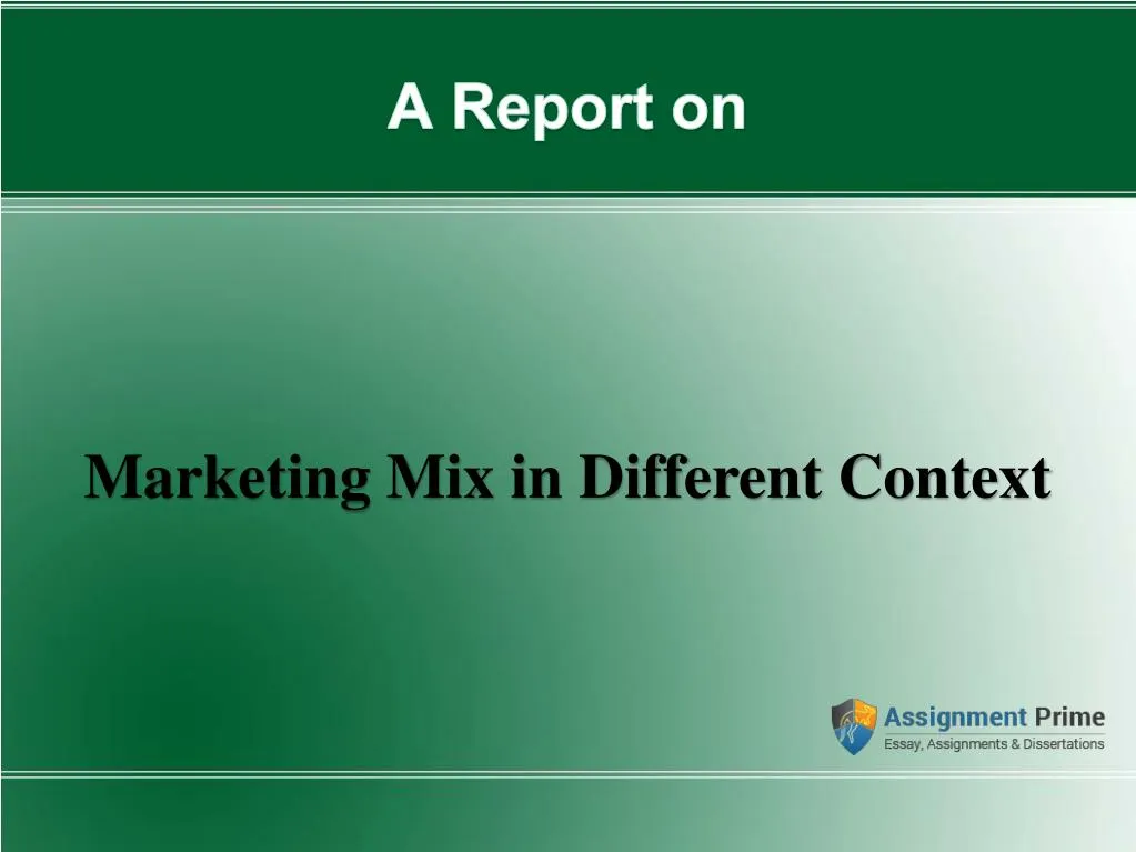 marketing mix in different context