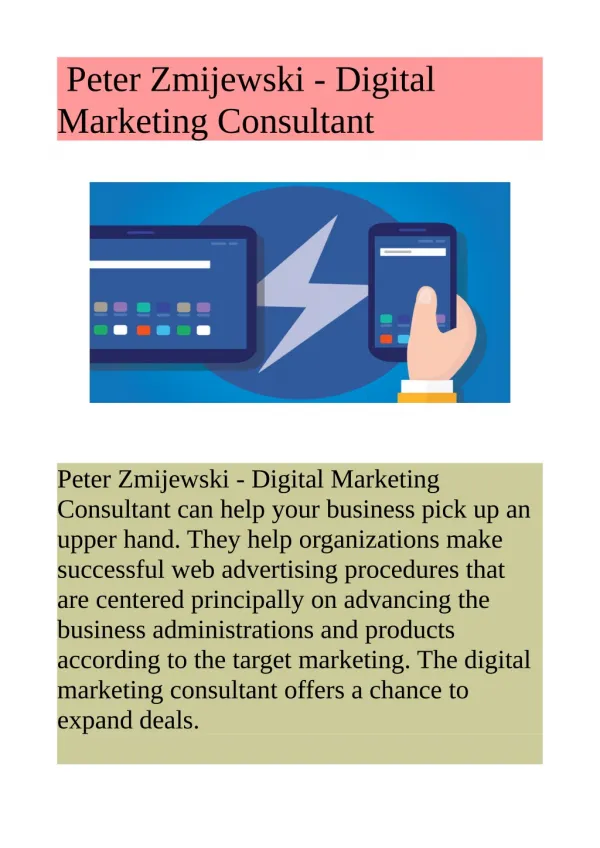 Peter Zmijewski - Digital Marketing Consultant