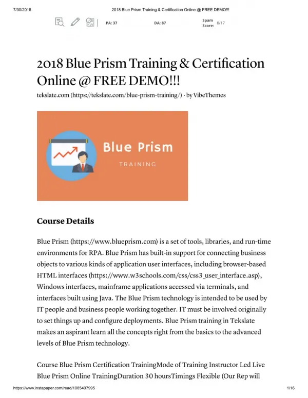Learn Blue Prism Training Online Tutorials For Free