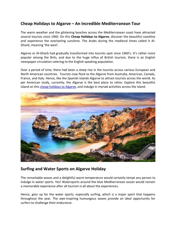 Best Places to Explore on Algarve Holidays