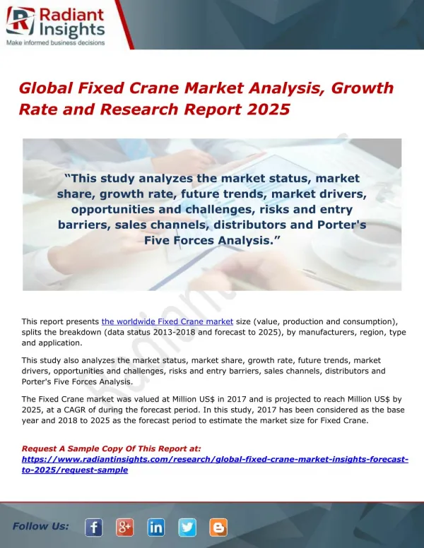 Global Fixed Crane Market Analysis, Growth Rate and Research Report 2025