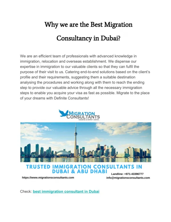Best Immigration Consultant in Dubai