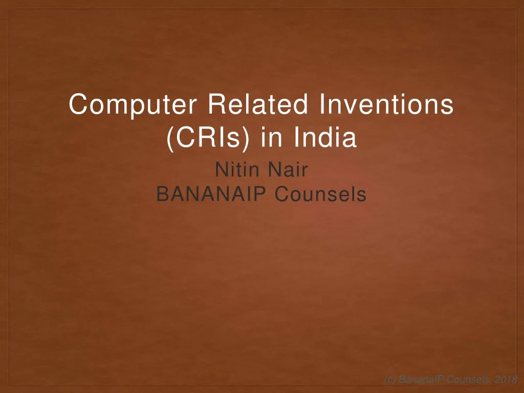 computer related inventions cris in india