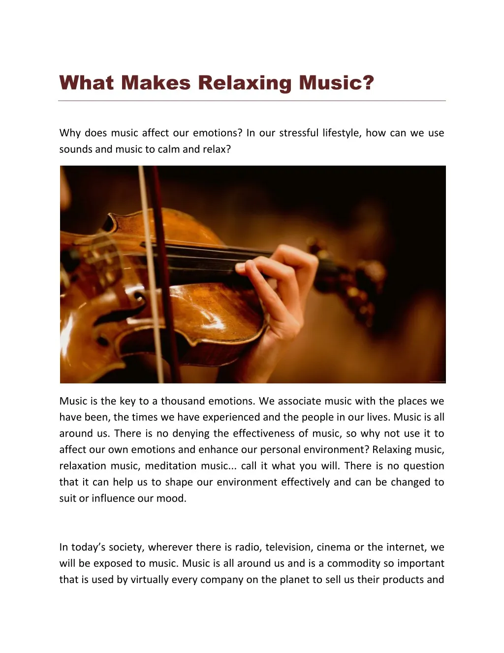 what makes relaxing music