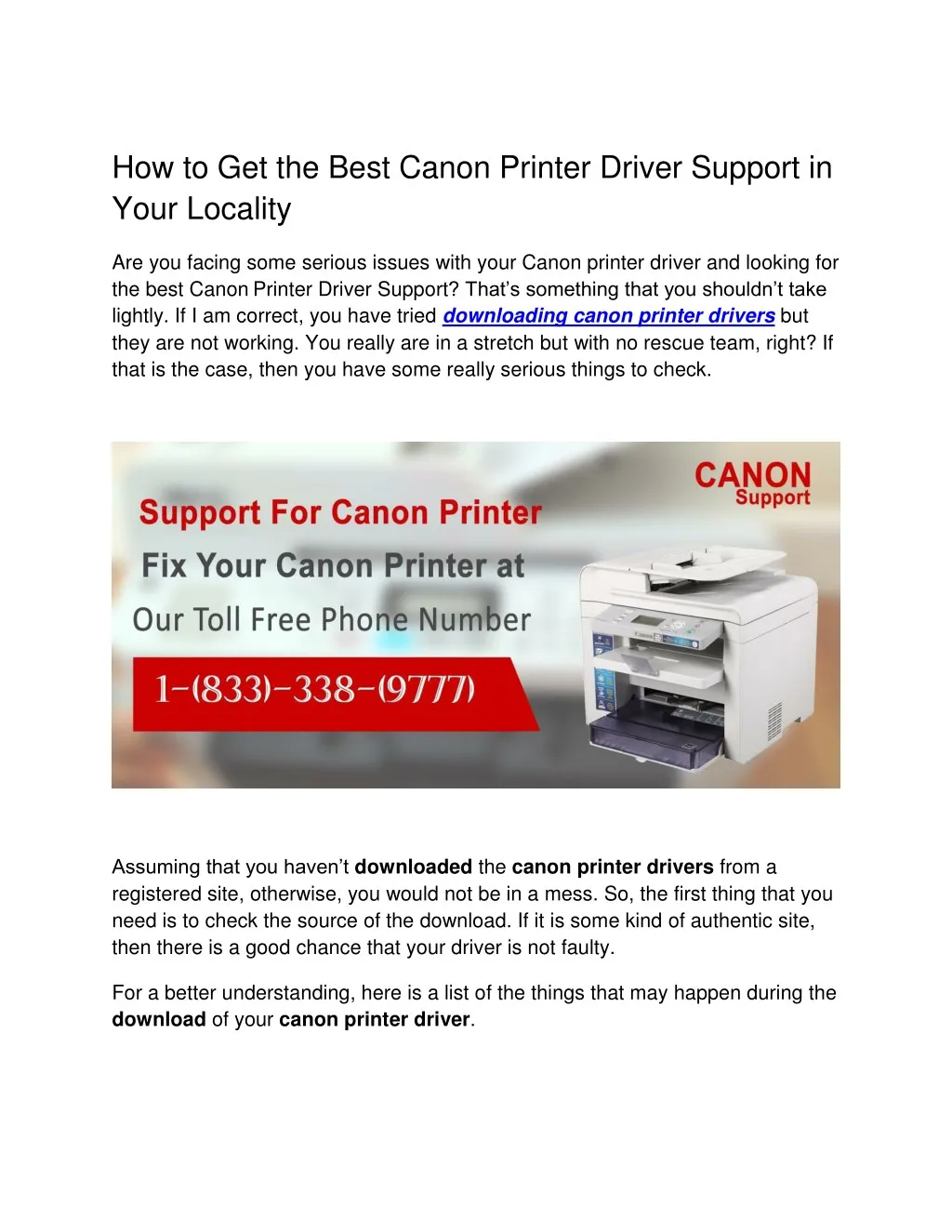 how to get the best canon printer driver support