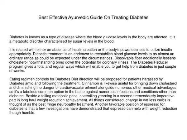 Best Effective Ayurvedic Guide On Treating Diabetes