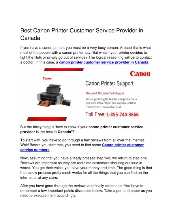 Canon Help Line Number 1-855-744-3666