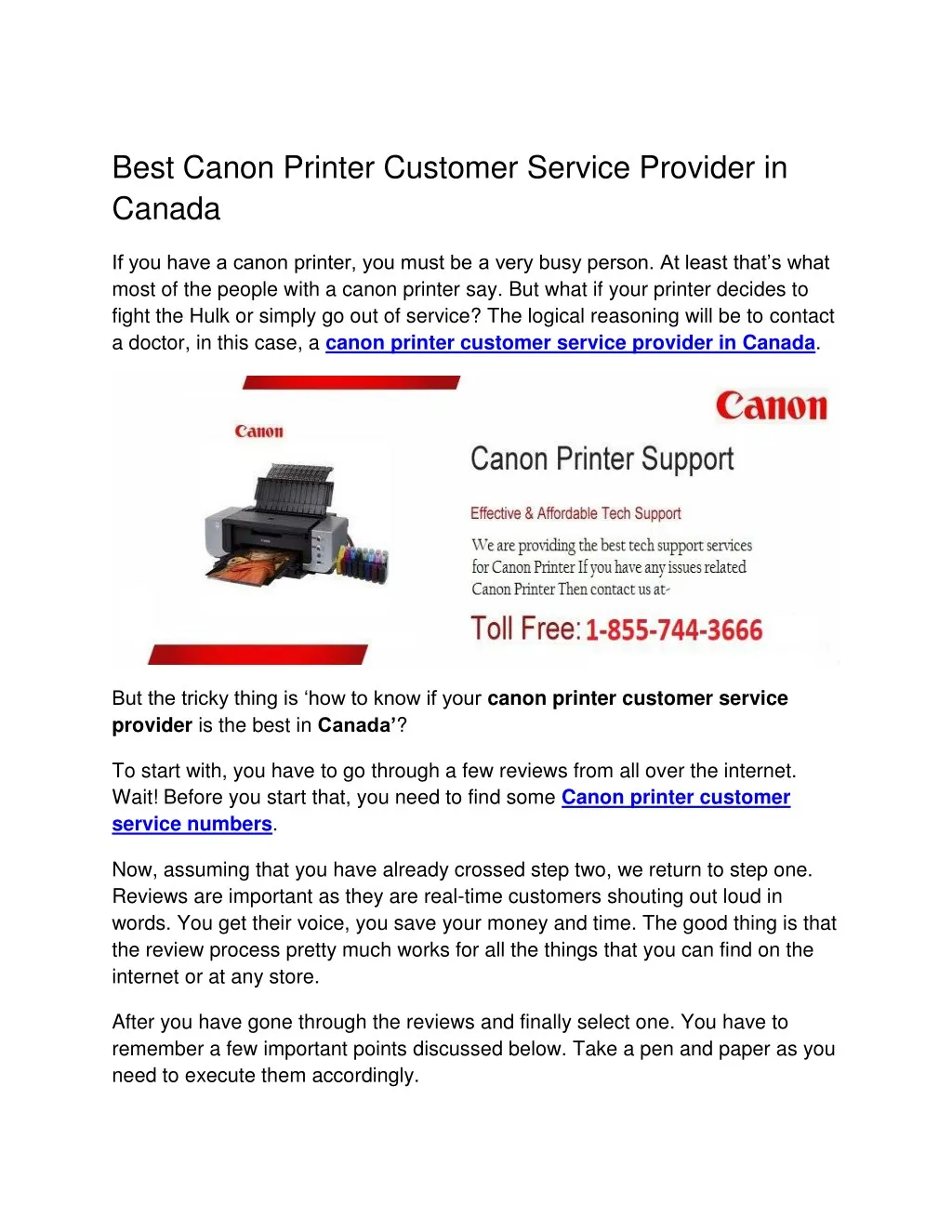 best canon printer customer service provider