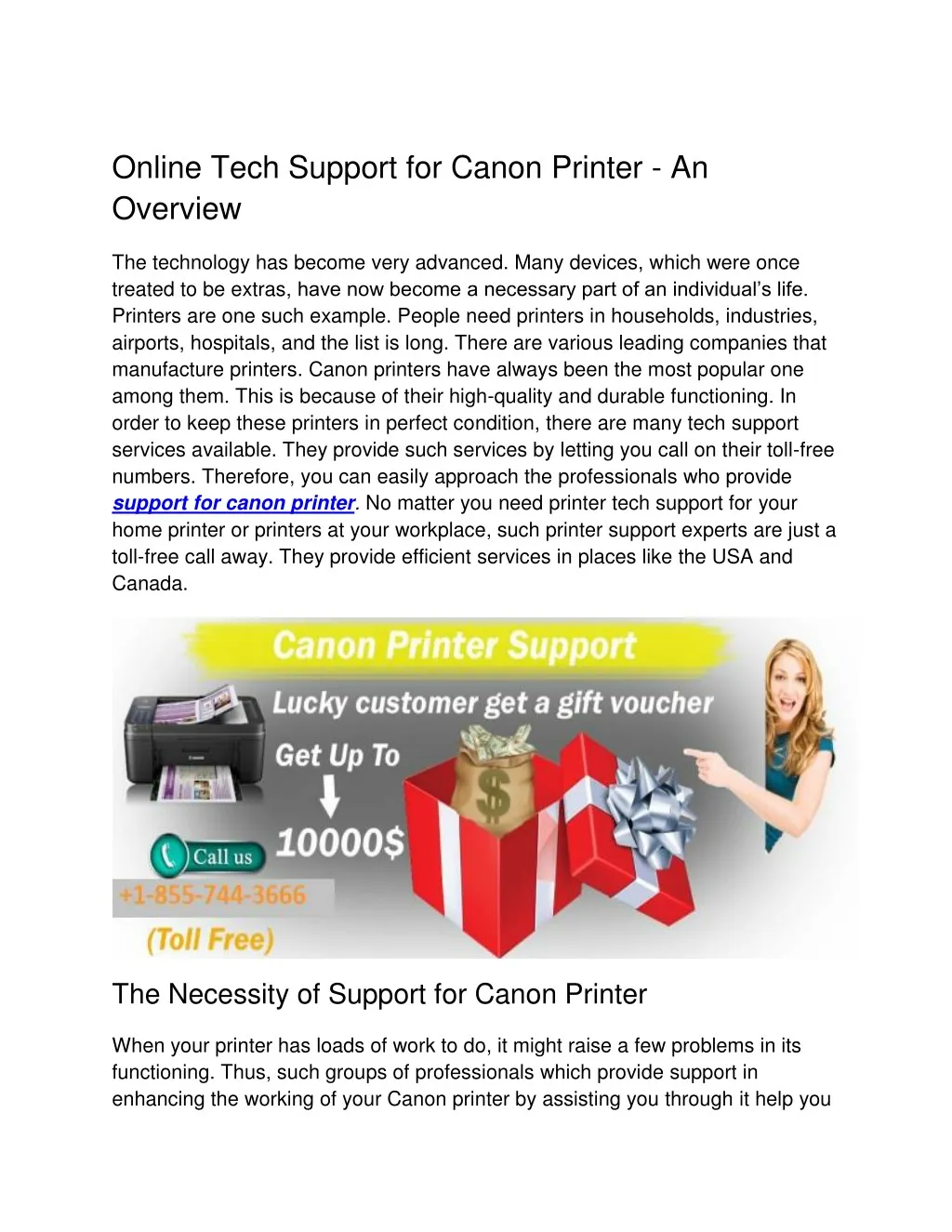 online tech support for canon printer an overview