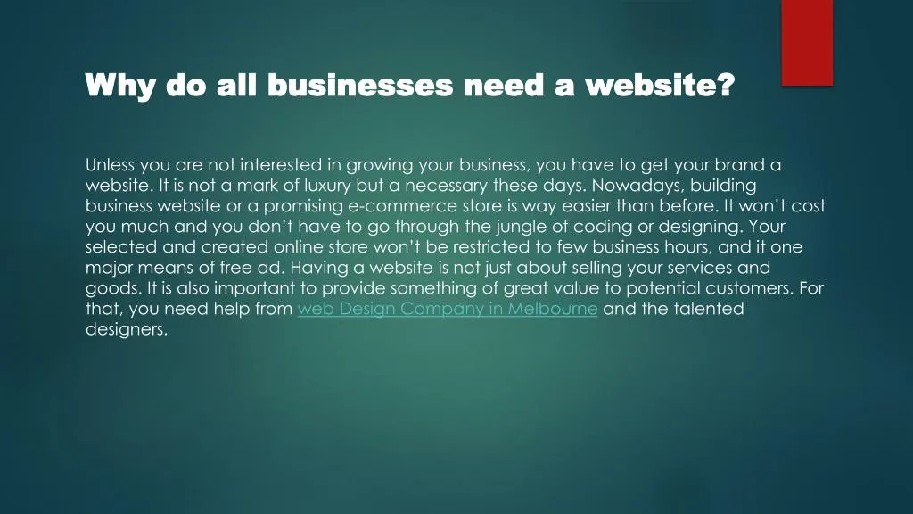 why do all businesses need a website