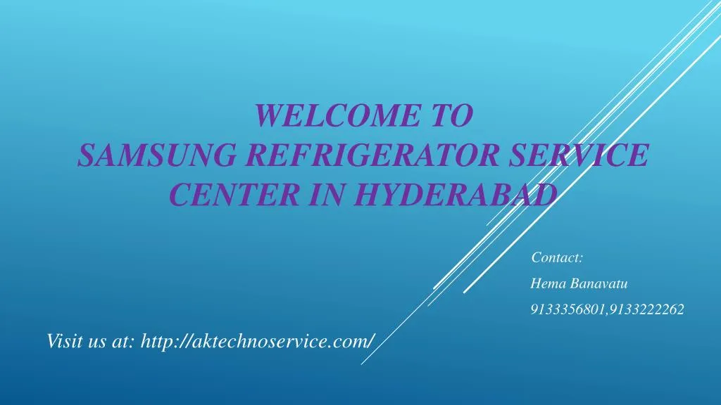 welcome to samsung refrigerator service center in hyderabad