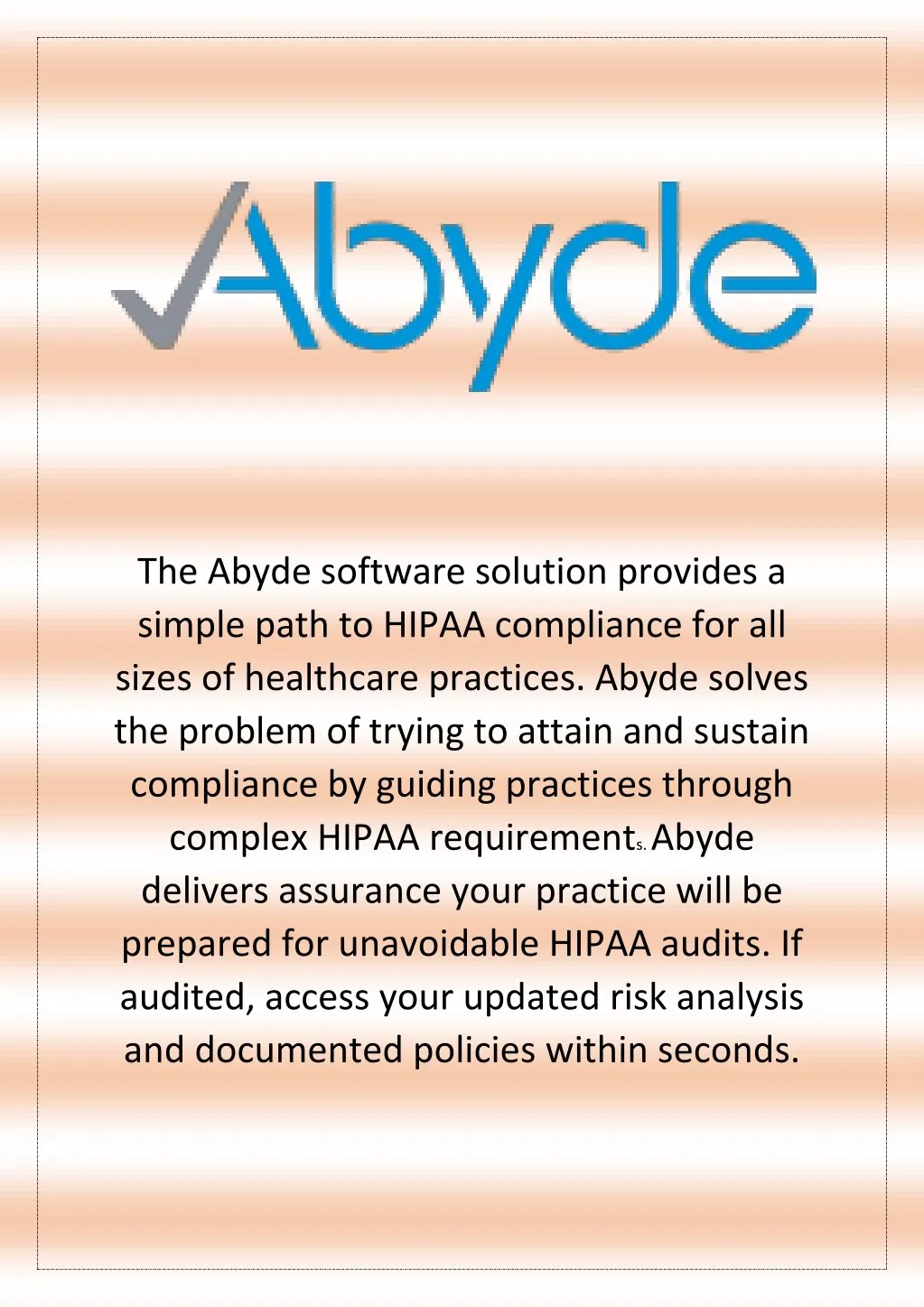 the abyde software solution provides a simple