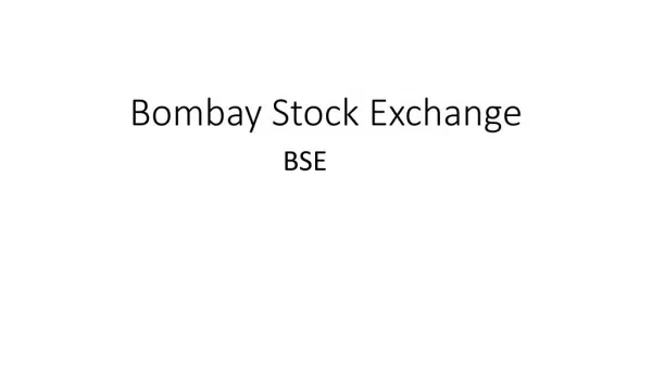 Bombay STOCK Exchange