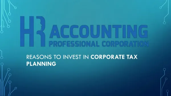 Corporate Tax planning Toronto