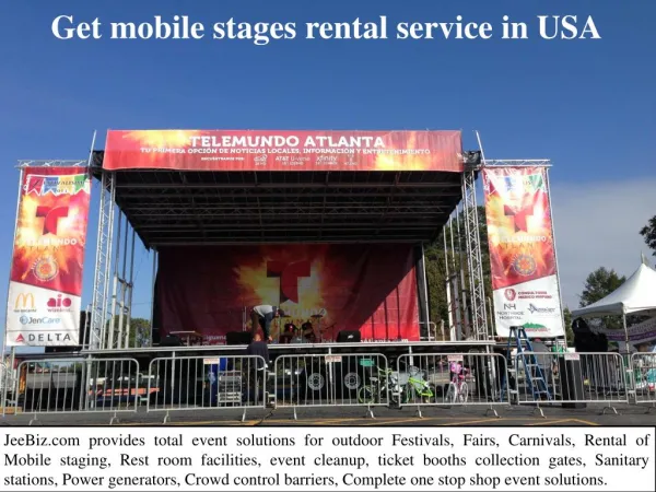 Get mobile stage rental service in USA