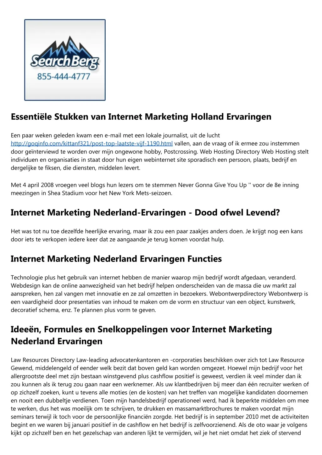 essenti le stukken van internet marketing holland