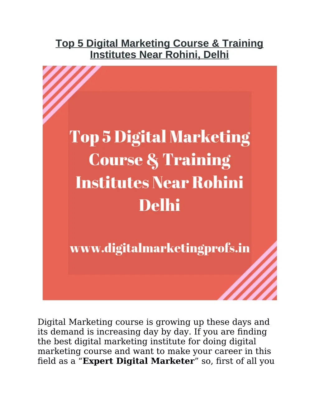 top 5 digital marketing course training