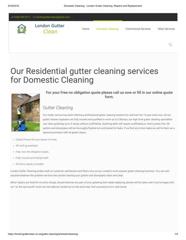 London Gutter Cleaning, Repairs and Replacement