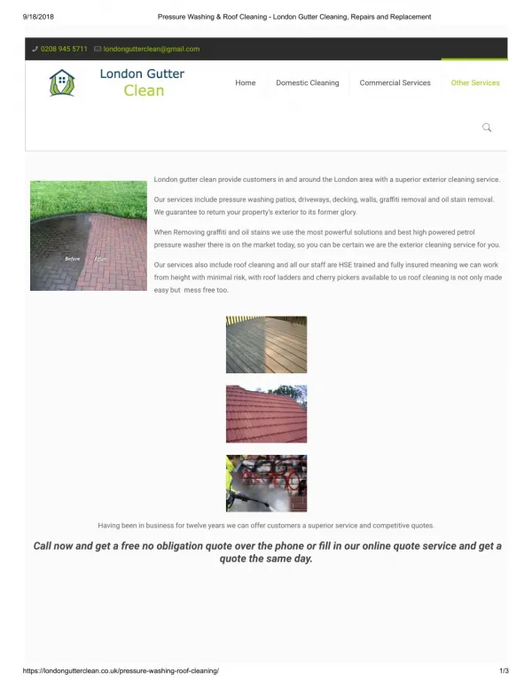 London Gutter Cleaning, Repairs and Replacement