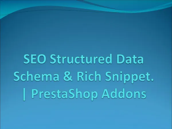 PrestaShop SEO Structured Data Schema Markup & Rich Snippet - Rich Cards LD JSON
