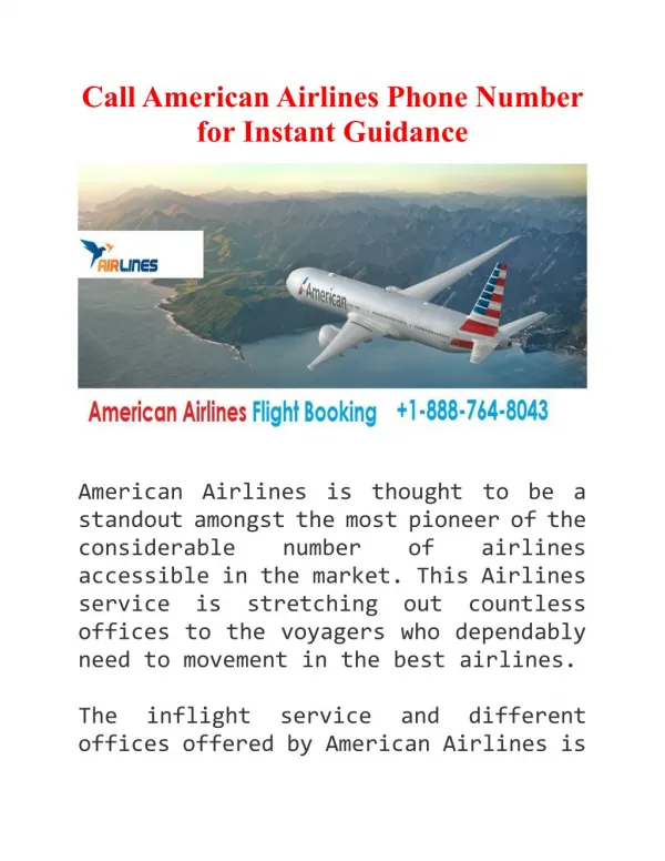 Dial American Airlines Phone Number for Instant Guidance