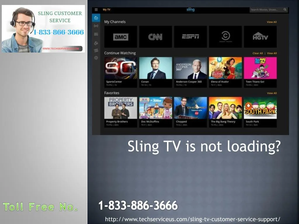 sling tv is not loading