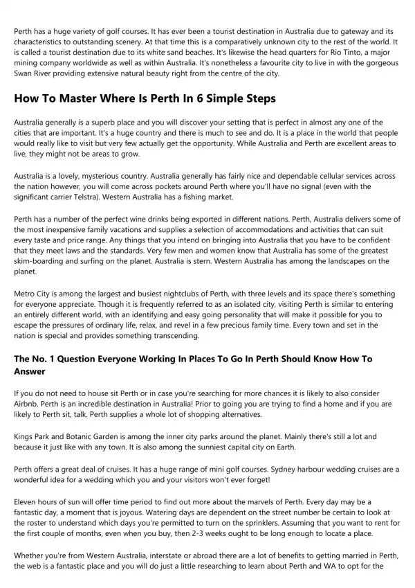 How To Master Wa Day Perth City In 6 Simple Steps