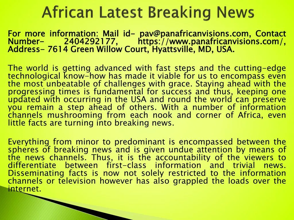 african latest breaking news