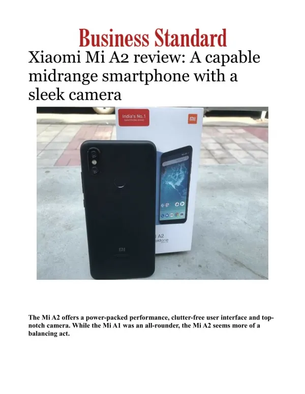 Xiaomi Mi A2 review: A capable midrange smartphone with a sleek camera 
