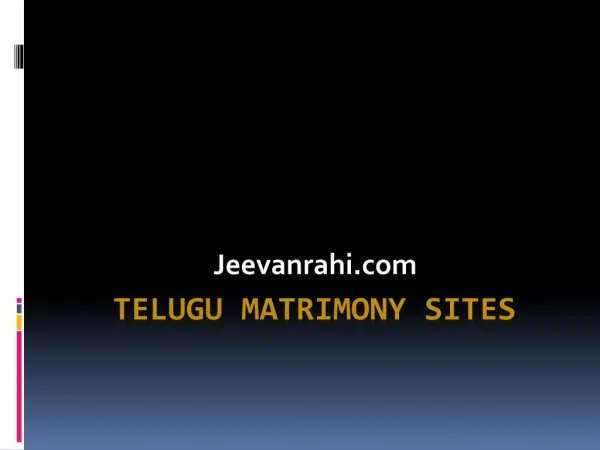 Telugu Matrimony Sites | Free Matrimonial Sites | Jeevanrahi