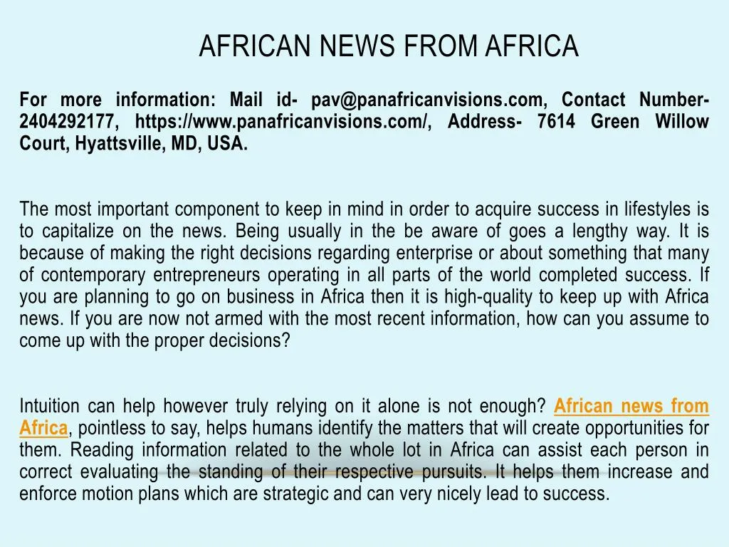 african news from africa