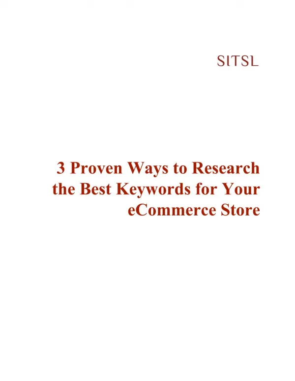 3 Proven Ways to Research the Best Keywords for Your eCommerce Store