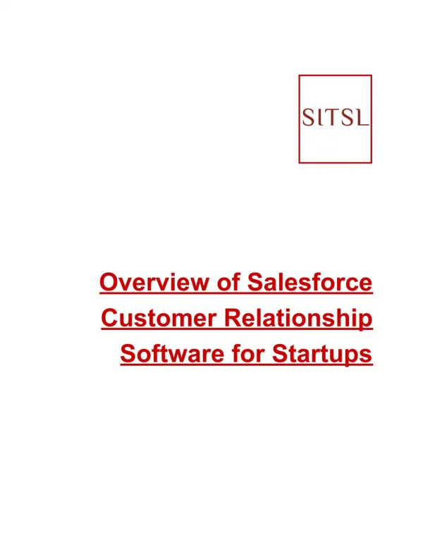 Overview of Salesforce Customer Relationship Software for Startups