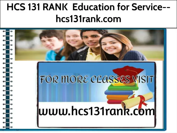 HCS 131 RANK Education for Service--hcs131rank.com