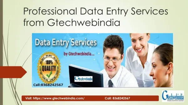 Professional Data Entry Services by Gtechwebindia