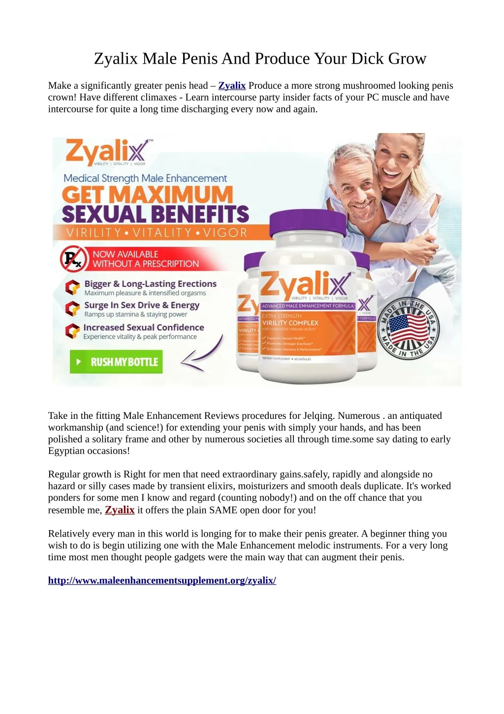 zyalix male penis and produce your dick grow