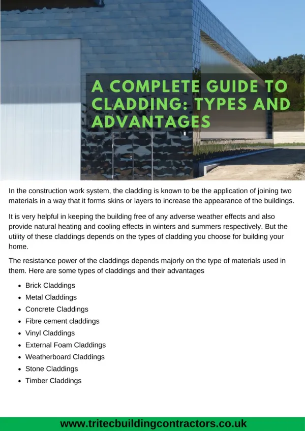 A Complete Guide to Cladding: Types and Advantages