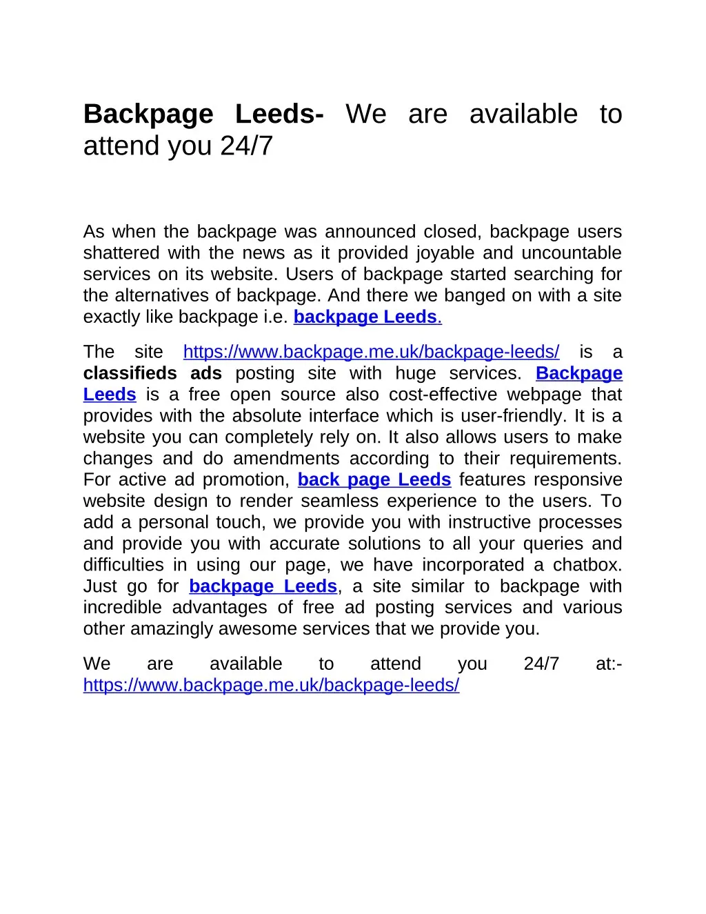 backpage leeds we are available to attend you 24 7